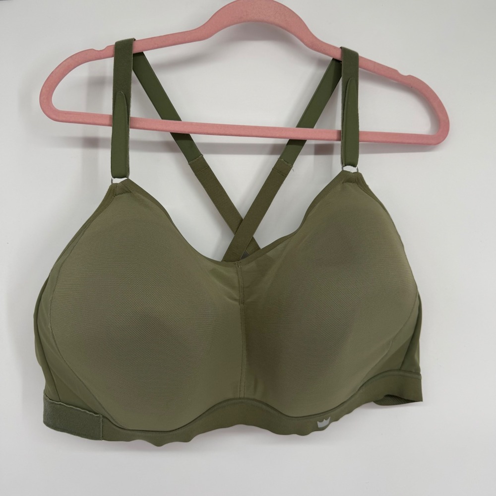 Shefit Ultimate Sports Bra Olive Green High Impact Adjustable Size 6Luxe 110035